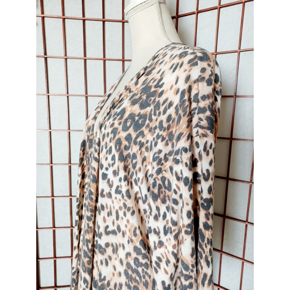 Lularoe Leopard Print Open Front Duster Cardigan - image 5